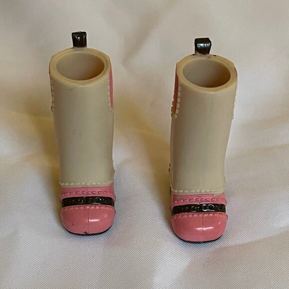 Bratz Girlz Kidz Footwear Cream & Pink Tall Boots - Picture 3 of 4